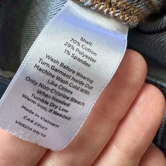 Talbots Jeans Womens Sz 12 Blue Flawless High Waist Rise Wide Crop Boho - Picture 6 of 15